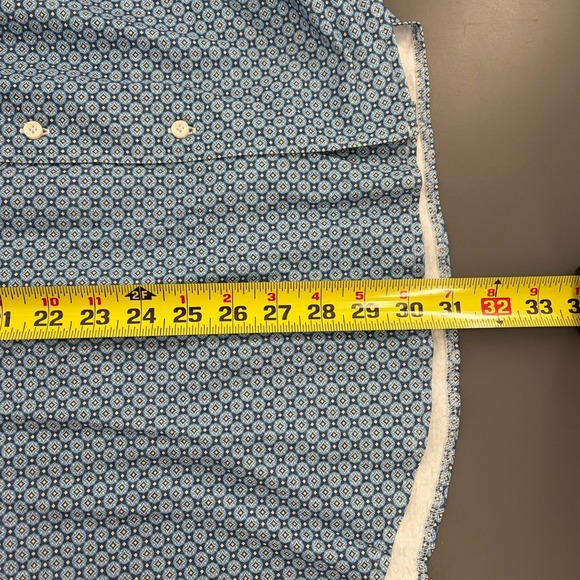 $278 New EMANUEL BERG Jersey Byron Stretch Shirt Men's 2XL XXL 18 EU 46 Blue AOP - Picture 9 of 9